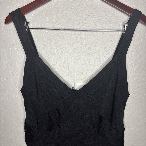 Kardashian Kollection Black Bandage Bodycon Dress Womens Size XL Stretch - Picture 3 of 9